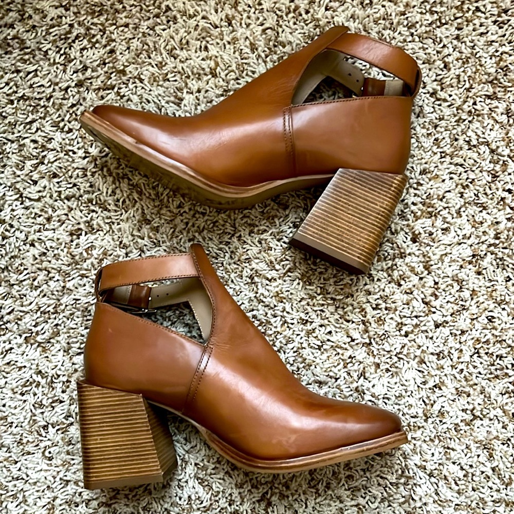 Free People Collection Brady Buckle Bootie, Size 39.5, Color Cognac NWT